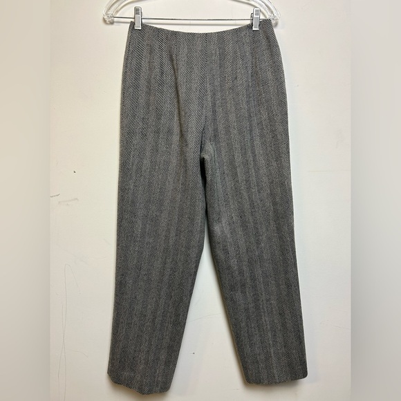 Vintage Talbots Plaid 100% Italian wool fabric pants gray zip waist size 4 - Picture 2 of 9